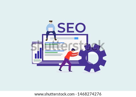 search engine optimization. SEO optimization vector illustration concept for web landing page template, banner, flyer and presentation