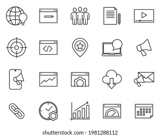 Search Engine Optimization set icon. SEO symbol template for graphic and web design collection logo vector illustration
