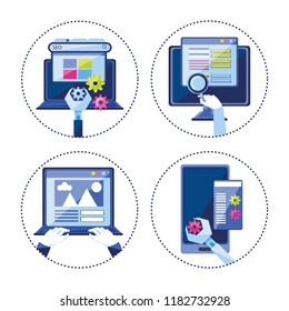 search engine optimization set icons