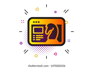 Search engine optimization sign. Halftone circles pattern. Seo strategy icon. Analytics chess symbol. Classic flat seo strategy icon. Vector