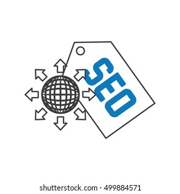 search engine optimization tag icon vector illustration design