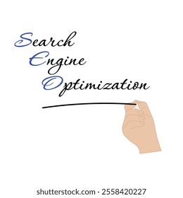 search engine optimization text design. SEO illustration 