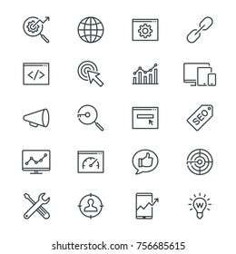 Search engine optimization thin icons