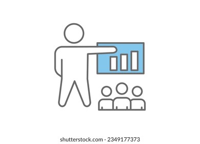 Search Engine Optimization Training icon. Icon related to Search Engine Optimization. suitable for web site design, app, user interfaces. flat line icon style. Simple vector design editable