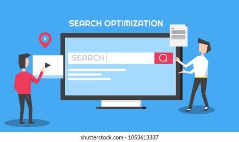 Search engine optimization - User search experience - SEO marketing vector banner