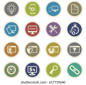 search engine optimization vector icons for user interface design