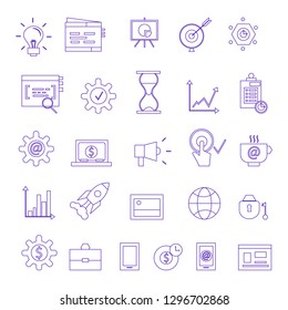 Search Engine Optimization Vector Outline Icons. SEO Elements.