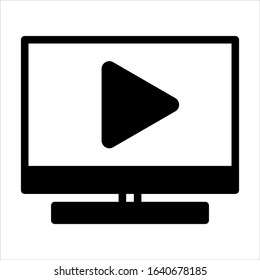 Search Engine Optimization - Video Player Glyph Icon