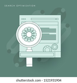 Search engine optimization and web analytics elements. Concept of line icon with green theme