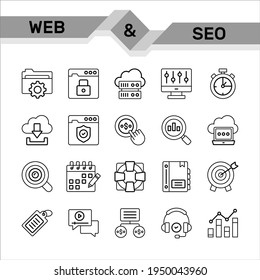 search engine optimization and web icons set 