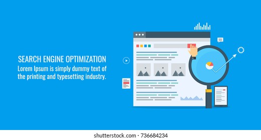 Search Engine Optimization, Website Marketing, SEO Flat Vector