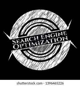 Search Engine Optimization written on a blackboard. Vector Illustration. Detailed.