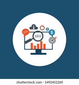 Search engine ranking - Search engine analytics - SEO success flat vector banner concept