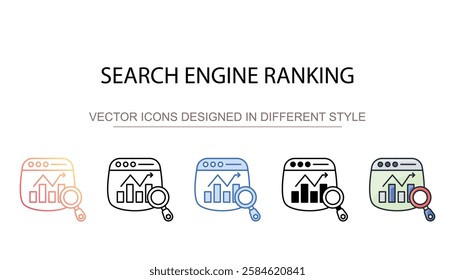 Search Engine Ranking icon design with white background stock illustration