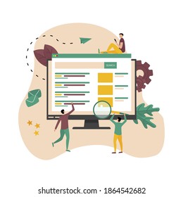 Search engine result page vector, Page showing search results of a query, web search concept