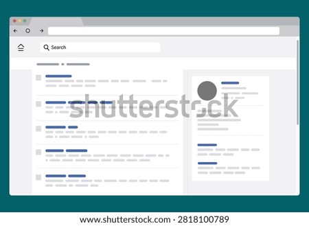 Search engine results page interface vector.