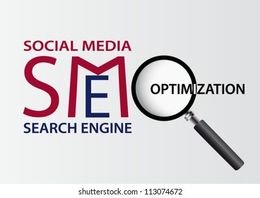 Search Engine And Social Media Optimization Business Concept Background