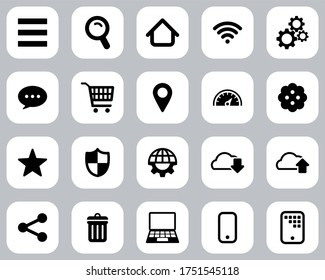 Search Engine Or User Interface Icons Black & White Flat Design Set Big