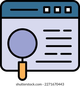 Search Engine Vector Icon Design, Keyword Find Sign, Seo and Digital Marketing Symbol, Browser Finder stock illustration, Big Data Explorer with Magnifier Concept,