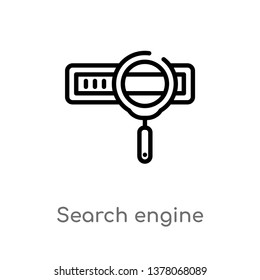 search engine vector line icon. Simple element illustration. search engine outline icon from search engine optimization concept. Can be used for web and mobile