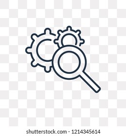 Search engine vector outline icon isolated on transparent background, high quality linear Search engine transparency concept can be used web and mobile