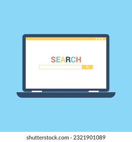 Search engine web concept flat design