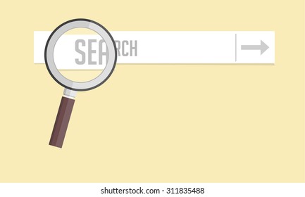 Search engine with zoom icon