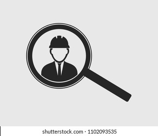 Search Engineer icon on gray background. 