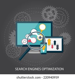Search Engines Optimization Concept Vector Illustration