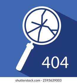 search error or fail, mafnigying glass or loupe, linear, vector illustration 