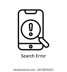 Search Error vector  outline icon style illustration. EPS 10 File