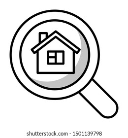 search estate thin line vector icon