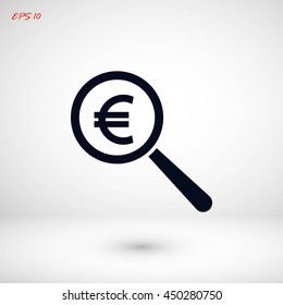 Search euro money icon
