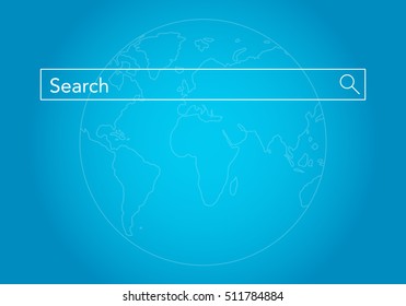 Search to exploration discover inspect finding opportunity vector illustration concept. business internet searching template. search engine tab flat design. searching system technology on internet bar