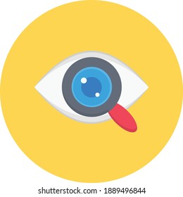 search eye flat vector colour icon