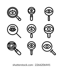 icono de ojo de búsqueda o logotipo símbolo de signo aislado ilustración vectorial - iconos vectoriales de estilo negro de alta calidad
