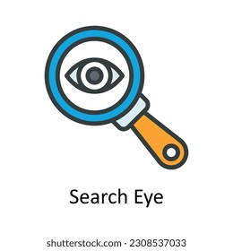 Search Eye Vector Fill outline Icon Design illustration. Seo and web Symbol on White background EPS 10 File