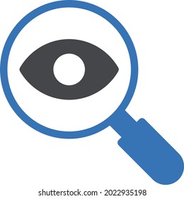 icono de color de glifo de vector de ojos de búsqueda