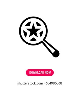 Search favourite vector icon, The outlined symbol of search magnifier. Simple, modern flat vector illustration for mobile app, website or desktop app  