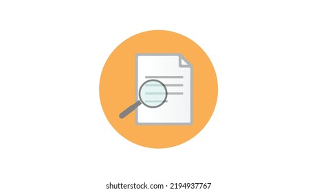 search file concept flat vector icon isolated on white background. Analyze, audit, review document icon vector illustration eps10.