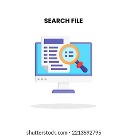 Search File flat icon. Vector Illustration on white background.