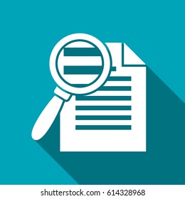 Search in file icon. Find in document symbol. Flat sign vector