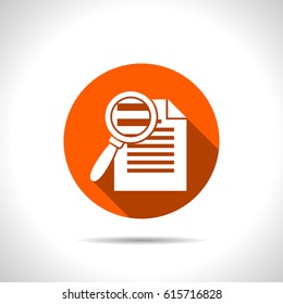 Search in file icon. Find in document symbol. Flat sign vector