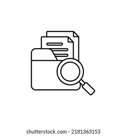 Search file icon outline style design. Search file icon vector illustration. isolated on white background.