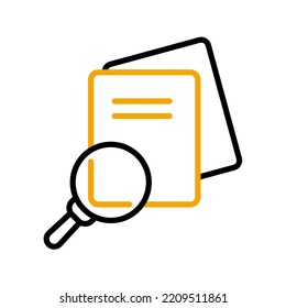 Search file icon. Simple element illustration. Search file concept outline symbol design.