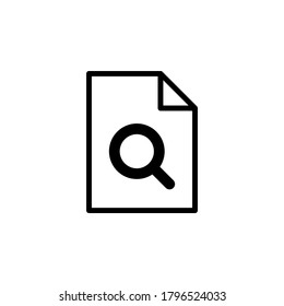 Símbolo de icono de archivo de búsqueda vectorial aislado en fondo blanco