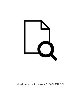 Símbolo de icono de archivo de búsqueda vectorial aislado en fondo blanco