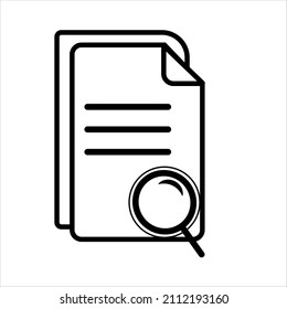 Search file icon vector isolated sign.