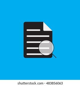 Search in file line icon, outline and solid vector logo, linear pictogram isolated on blue, pixel perfect illustration