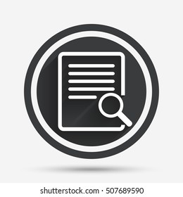 Search in file sign icon. Find in document.